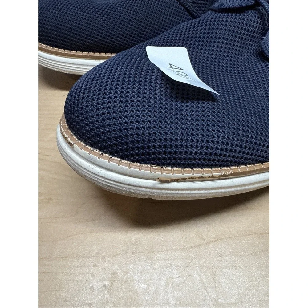 VILOCY Men's Mesh Dress Sneakers Oxfords Business Casual Dark Blue Brown 13/ 47